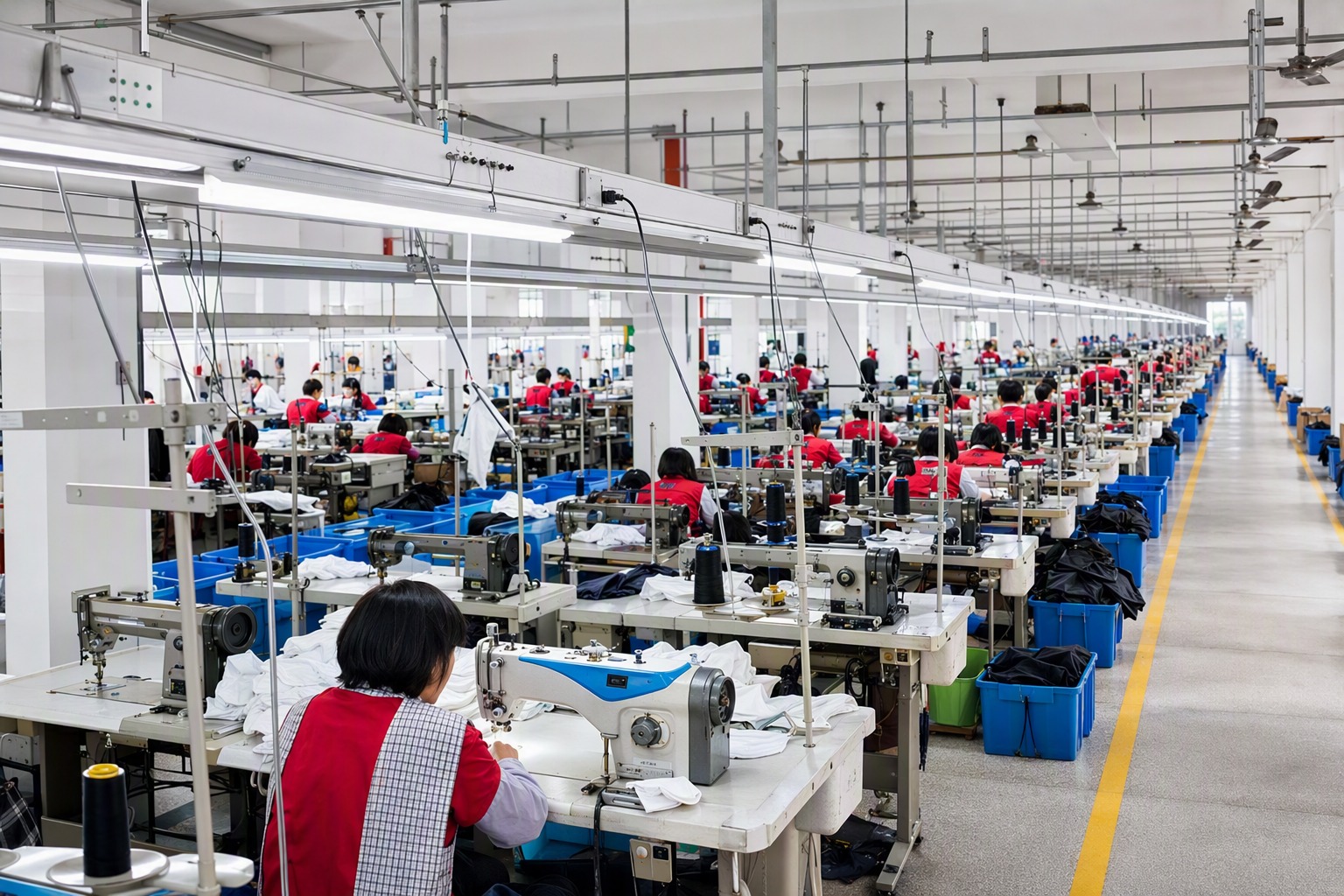 Sewing lines at the Huai'an factory