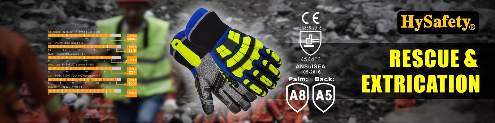 HySafety rescue and extrication gloves